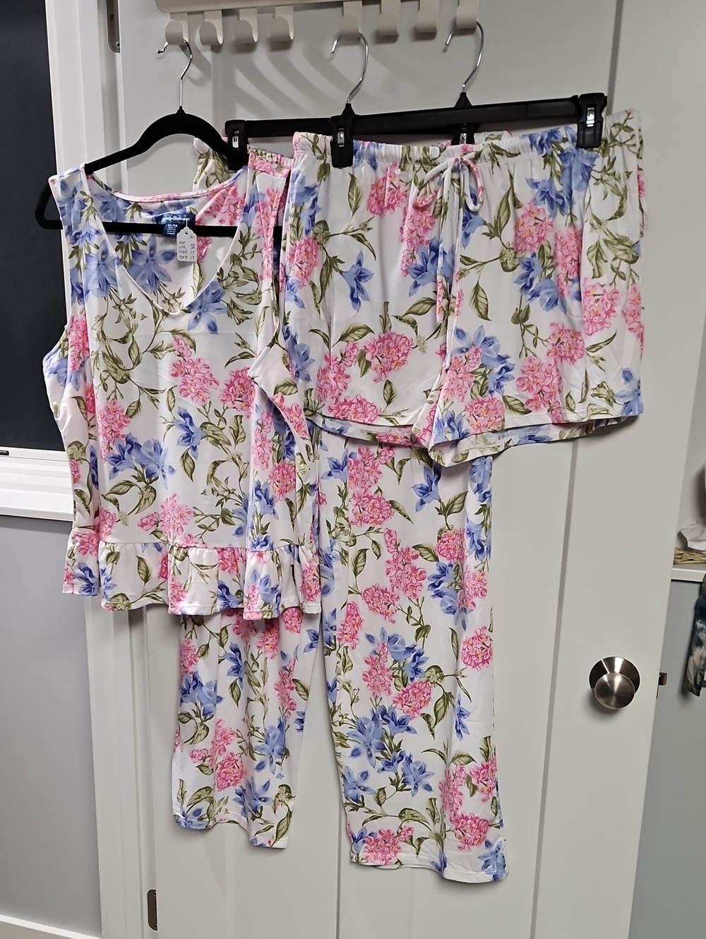 Tommy Bahama Pink & Blue Floral Wide-Leg Pajama 3 Piece Set